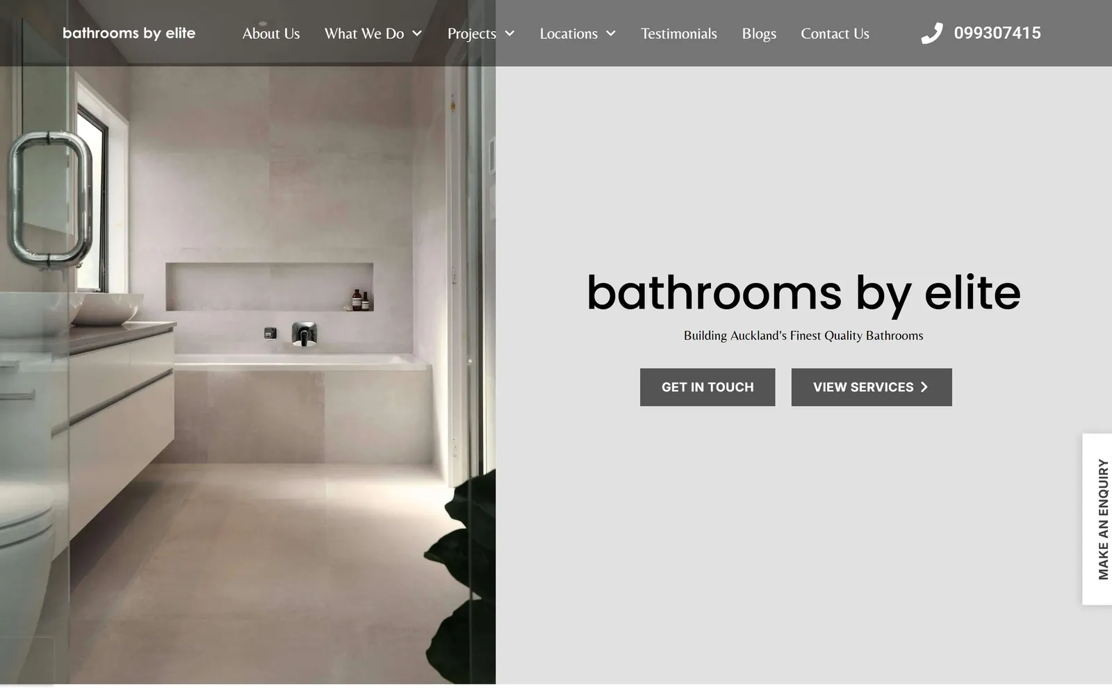 Bathrooms by Elite website built by WitsCode
