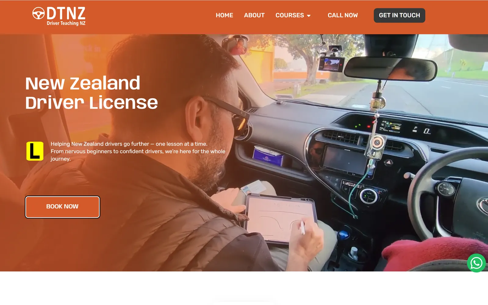 DTNZ (Driver Teaching New Zealand) website built by WitsCode